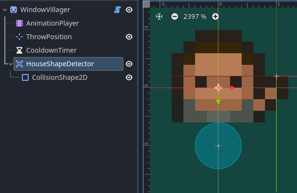 Area2D that will detect house shape