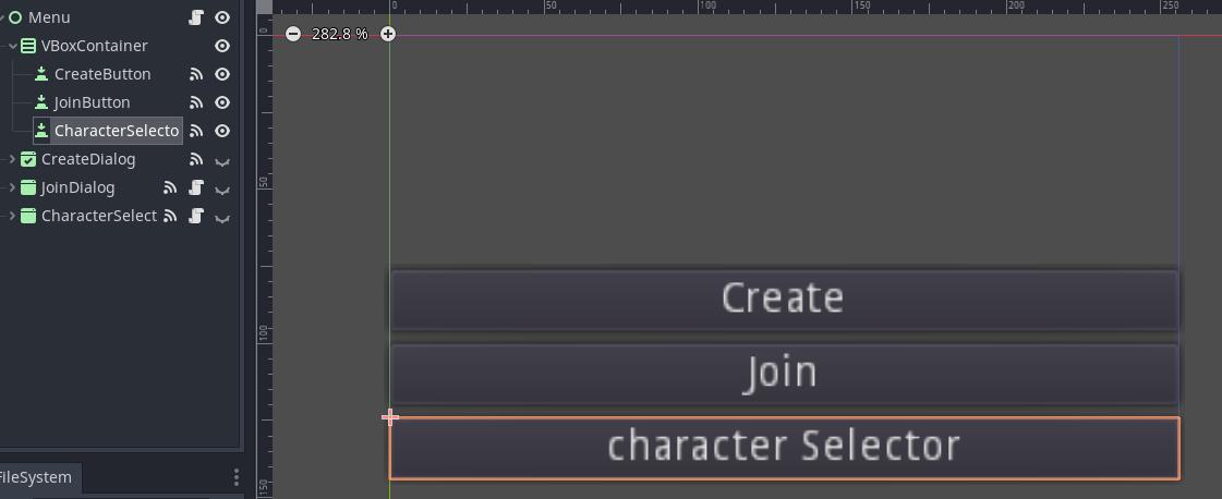 Character selector button