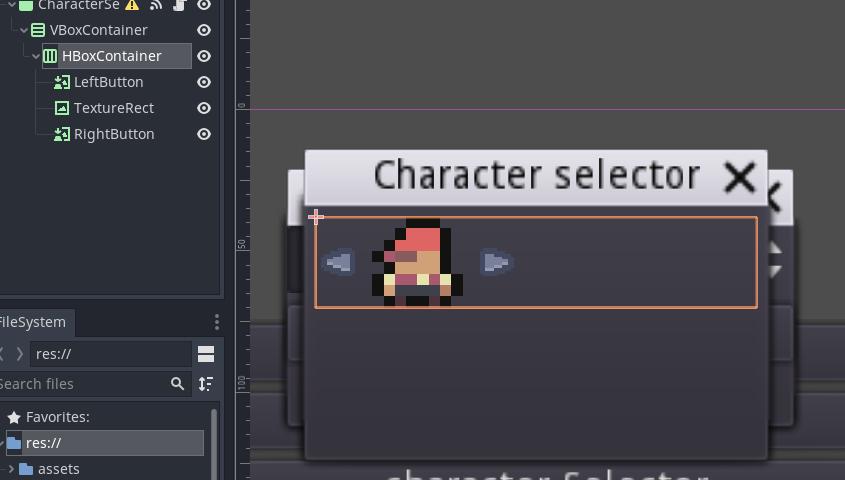 Character selector nodes