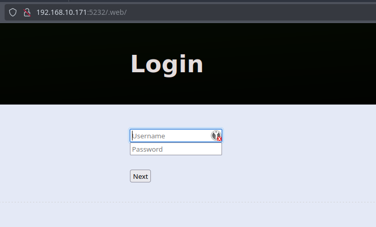 Radicale login page